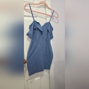 Fashion Nova One Shoulder Blue Dress